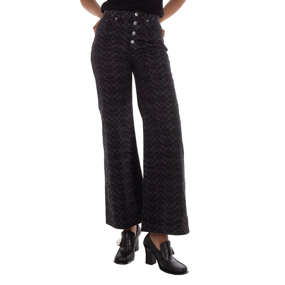 Классические джинсы Coach Signature с широкими штанинами, размер 2, черный
Классические джинсы Coach Signature с широкими штанинами, размер 2, черный