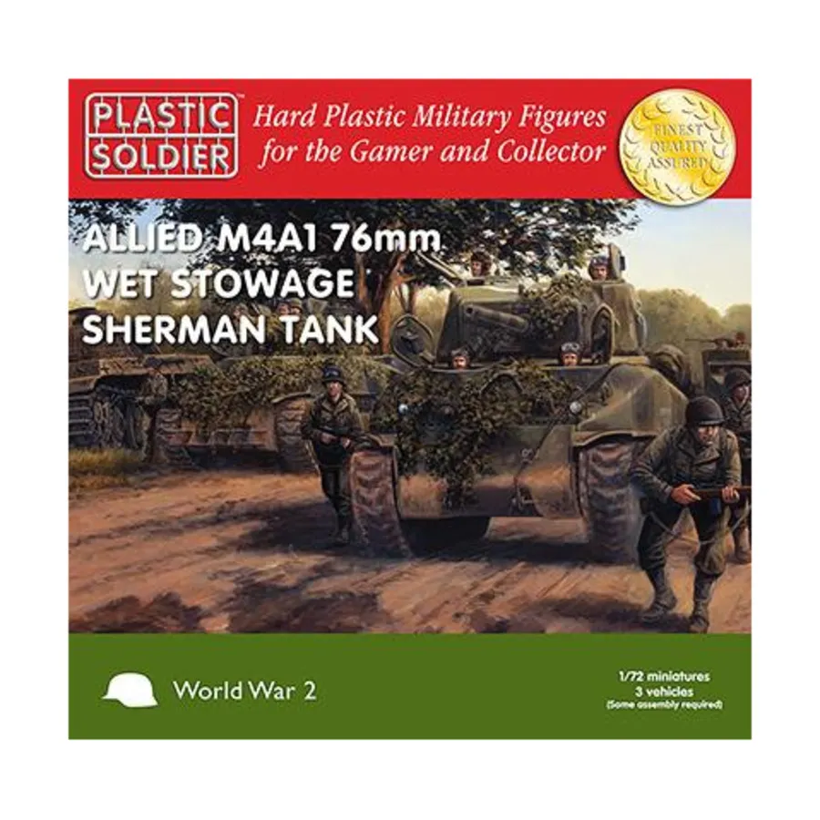 76-мм танк «Шерман» Allied M4A1 с мокрым размещением, WWII Miniatures - United States (1:72)
76-мм танк «Шерман» Allied M4A1 с мокрым размещением, WWII Miniatures - United States (1:72)