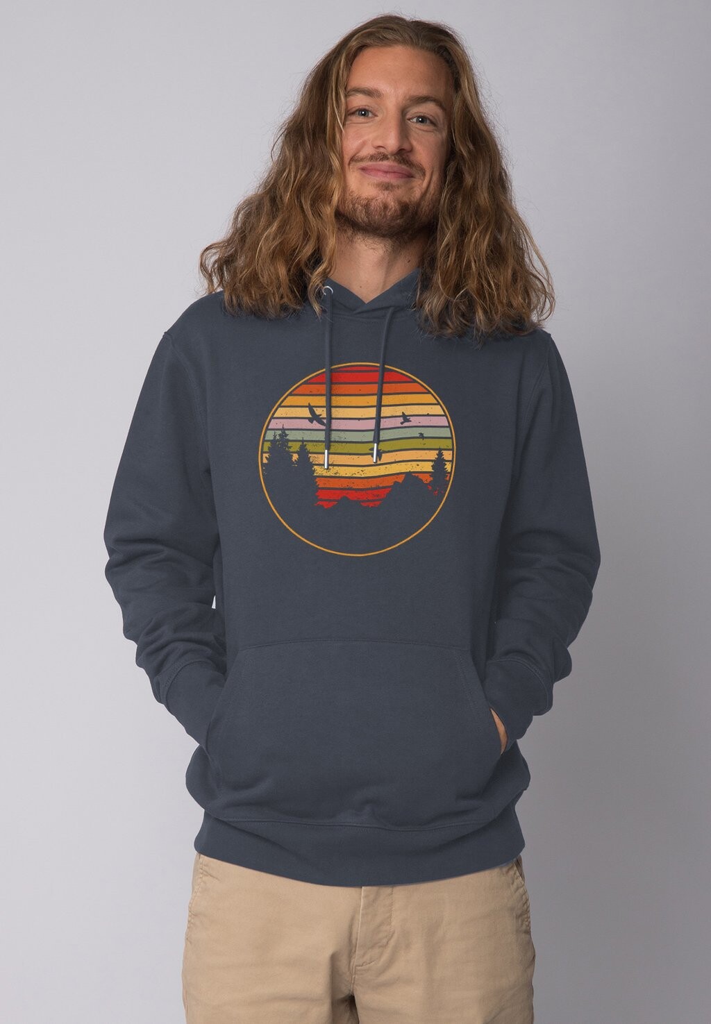 Толстовка с капюшоном SUNSET BERGE TANNEN watapparel, антрацит 
Толстовка с капюшоном SUNSET BERGE TANNEN watapparel, антрацит