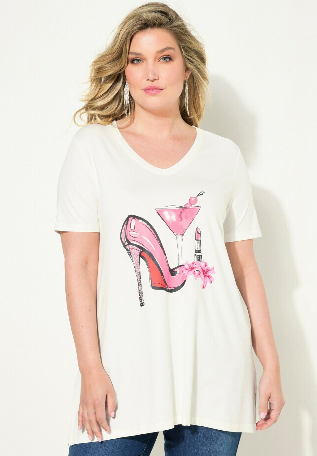 Футболка с принтом MIAMODA, белый 
Футболка с принтом MIAMODA, белый