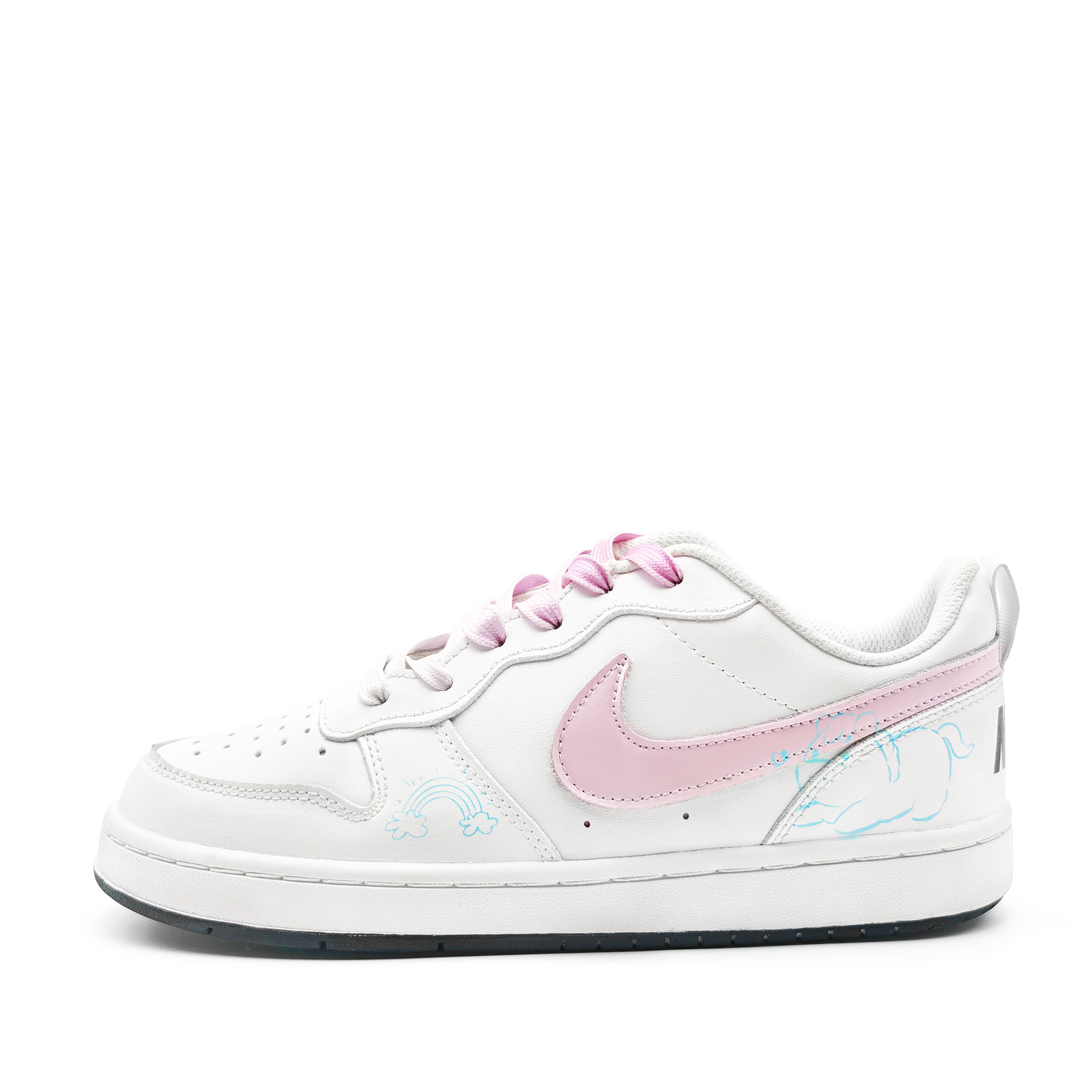Nike Court Borough Pink Blue Pony Synthetic Leather Abrasion Resistant Low top Kids' Skateboarding Shoes Unisex
Nike Court Borough Pink Blue Pony Synthetic Leather Abrasion Resistant Low top Kids' Skateboarding Shoes Unisex