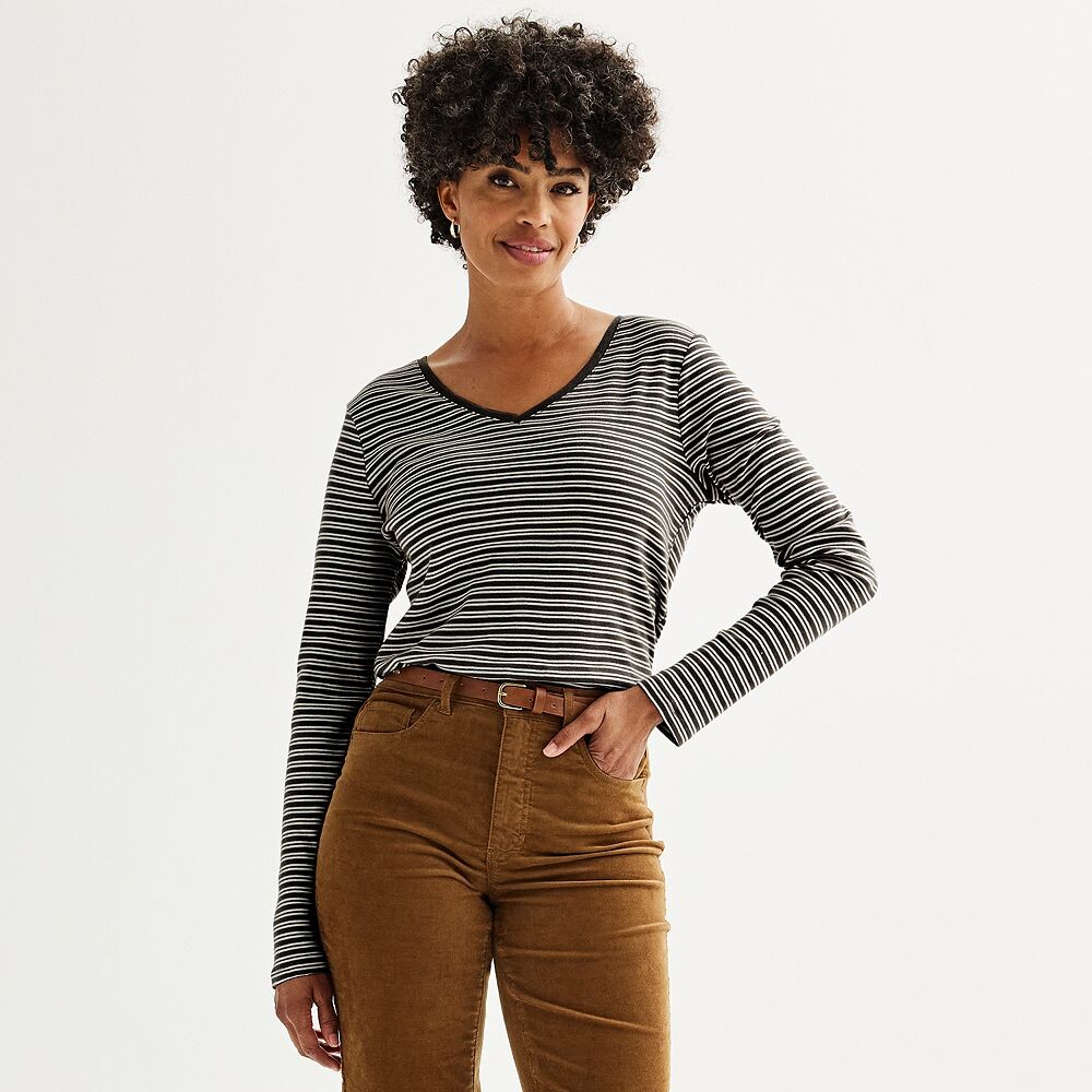 Топ Petite Croft & Barrow Essential с длинными рукавами и V-образным вырезом, цвет Black Neat Stripe
Топ Petite Croft & Barrow Essential с длинными рукавами и V-образным вырезом, цвет Black Neat Stripe