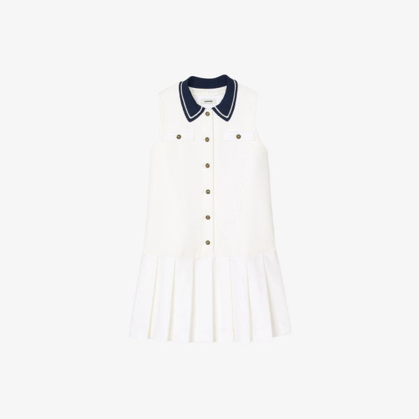 Платье мини Sandro без рукавов из джерси с контрастным воротником, белый
Платье мини Sandro без рукавов из джерси с контрастным воротником, белый