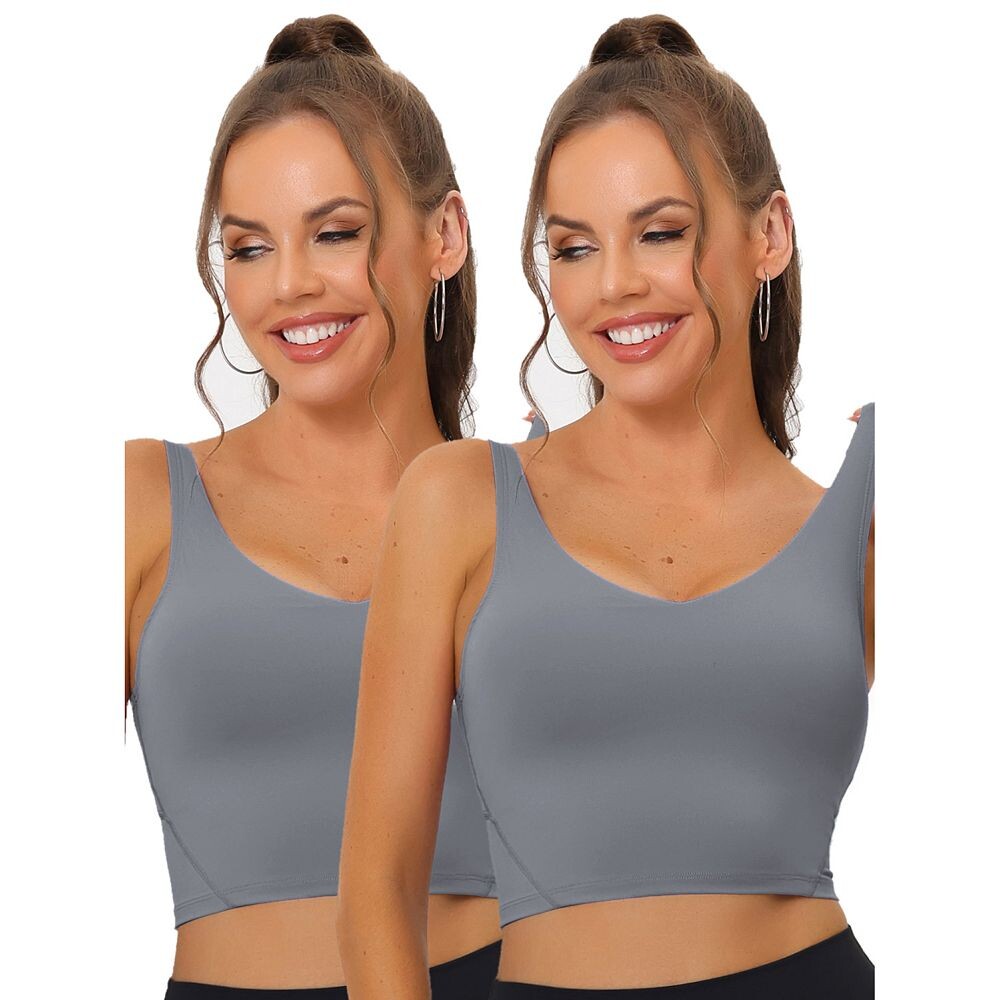 2 упаковки женских удлиненных спортивных бюстгальтеров для йоги с мягкой подкладкой и средней поддержкой для тренировок и фитнеса ALLEGRA K, цвет Light Gray
2 упаковки женских удлиненных спортивных бюстгальтеров для йоги с мягкой подкладкой и средней поддержкой для тренировок и фитнеса ALLEGRA K, цвет Light Gray