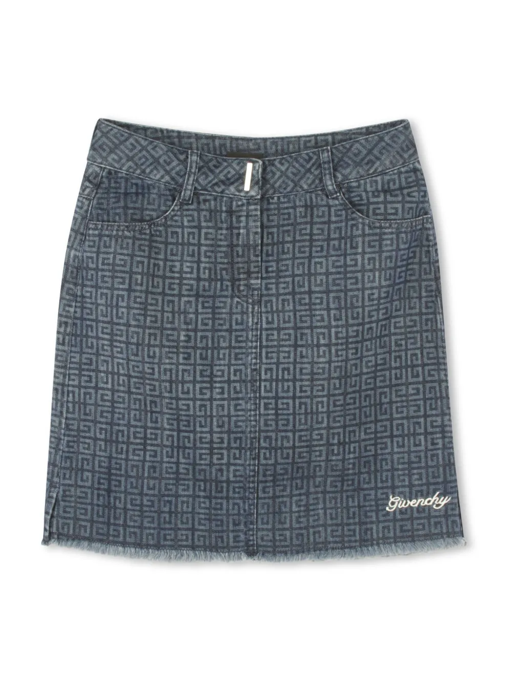 Джинсовая юбка с логотипом 4G Givenchy Kids, синий 
Джинсовая юбка с логотипом 4G Givenchy Kids, синий