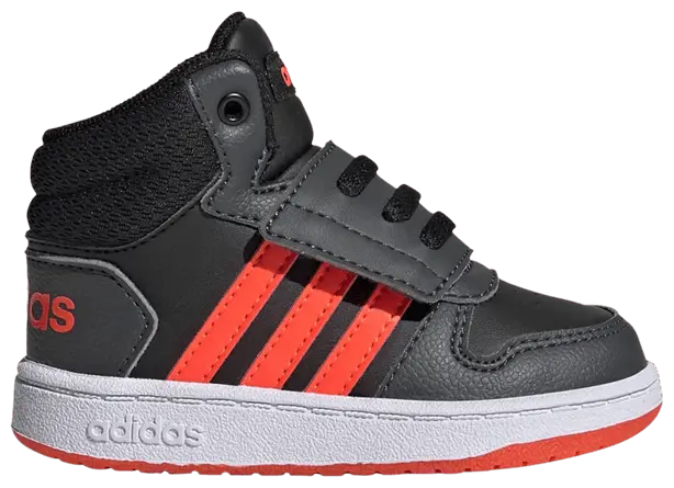 Кроссовки adidas Hoops 2.0 Mid I 'Black Solar Red Grey', черный 
Кроссовки adidas Hoops 2.0 Mid I 'Black Solar Red Grey', черный
