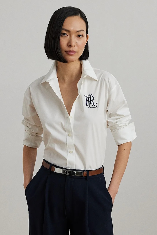 Хлопковая рубашка Lauren Ralph Lauren, белый
Хлопковая рубашка Lauren Ralph Lauren, белый