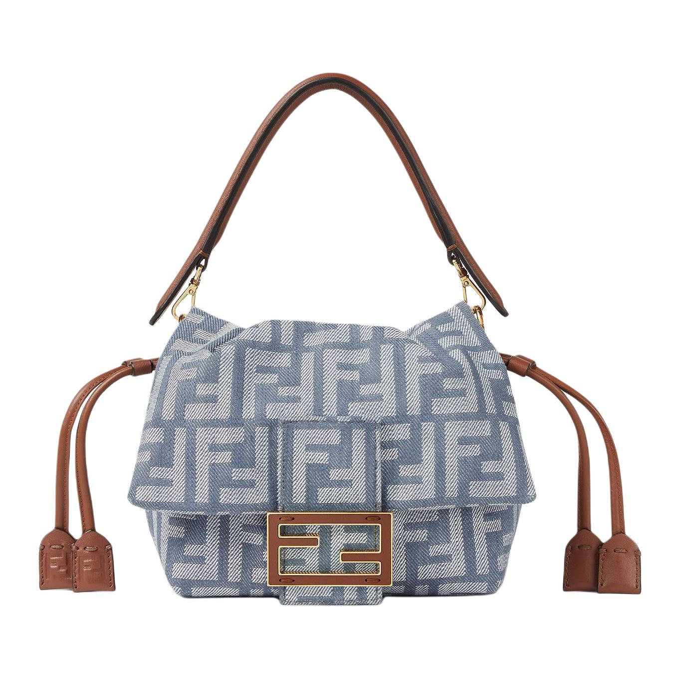 FENDI Хлопковая сумка маленькая женская синяя 
FENDI Хлопковая сумка маленькая женская синяя