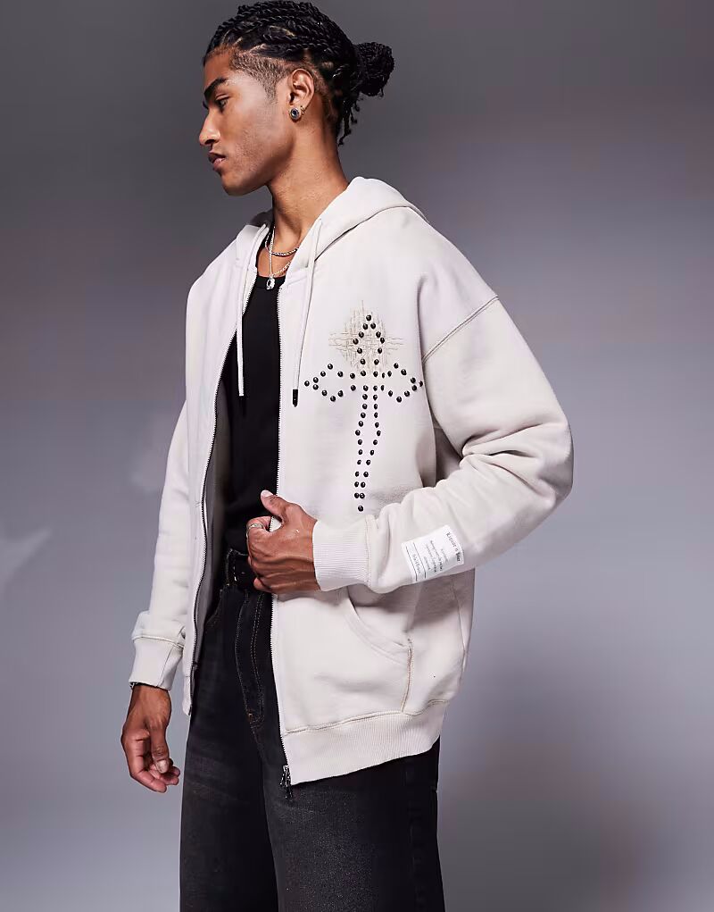 Толстовка Liquor N Poker с графическим мотивом и двухсторонней молнией, бежевого цвета
Толстовка Liquor N Poker с графическим мотивом и двухсторонней молнией, бежевого цвета