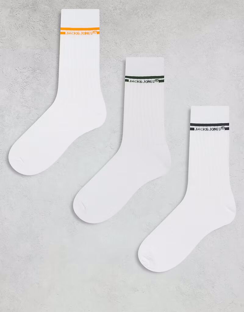 Комплект из 3 пар спортивных носков Jack & Jones белого цвета с контрастной полосой
Комплект из 3 пар спортивных носков Jack & Jones белого цвета с контрастной полосой