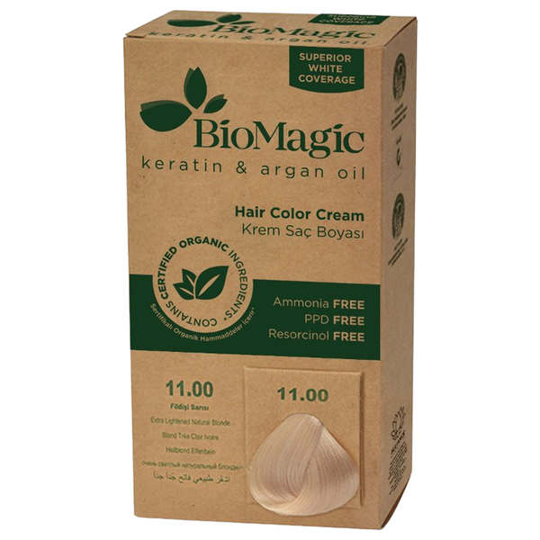 Краска для волос очень светлый платиновый блондин 11.00, 250 г Biomagic Keratin&Argan oil, цвет bardzo jasny platynowy blond 11.00
Краска для волос очень светлый платиновый блондин 11.00, 250 г Biomagic Keratin&Argan oil, цвет bardzo jasny platynowy blond 11.00