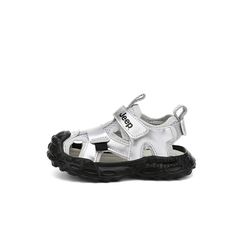 Детские сандалии с низким верхом, устойчивые к истиранию, легкие, амортизирующие, нескользящие Jeep, серебряный/черный 
Детские сандалии с низким верхом, устойчивые к истиранию, легкие, амортизирующие, нескользящие Jeep, серебряный/черный