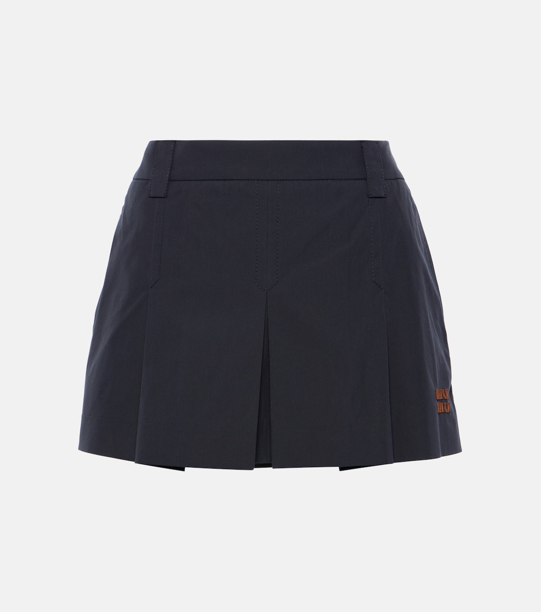 Складная мини-юбка из хлопковой смеси Miu Miu, синий
Складная мини-юбка из хлопковой смеси Miu Miu, синий