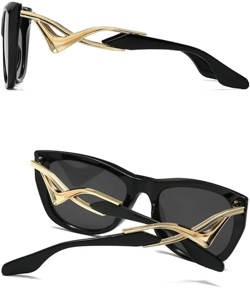 Солнцезащитные очки «кошачий глаз» для женщин и мужчин, винтажные популярные солнцезащитные очки в крупной оправе с металлическими дужками MTZJH, Black Black
Солнцезащитные очки «кошачий глаз» для женщин и мужчин, винтажные популярные солнцезащитные очки в крупной оправе с металлическими дужками MTZJH, Black Black