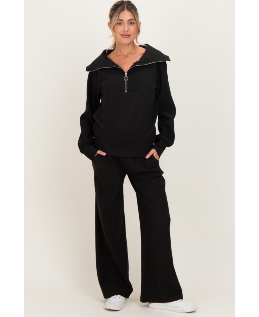 Комплект для беременных: коричневый ребристый пуловер с застежкой-молнией до середины груди и широкими штанинами Pinkblush, Black
Комплект для беременных: коричневый ребристый пуловер с застежкой-молнией до середины груди и широкими штанинами Pinkblush, Black