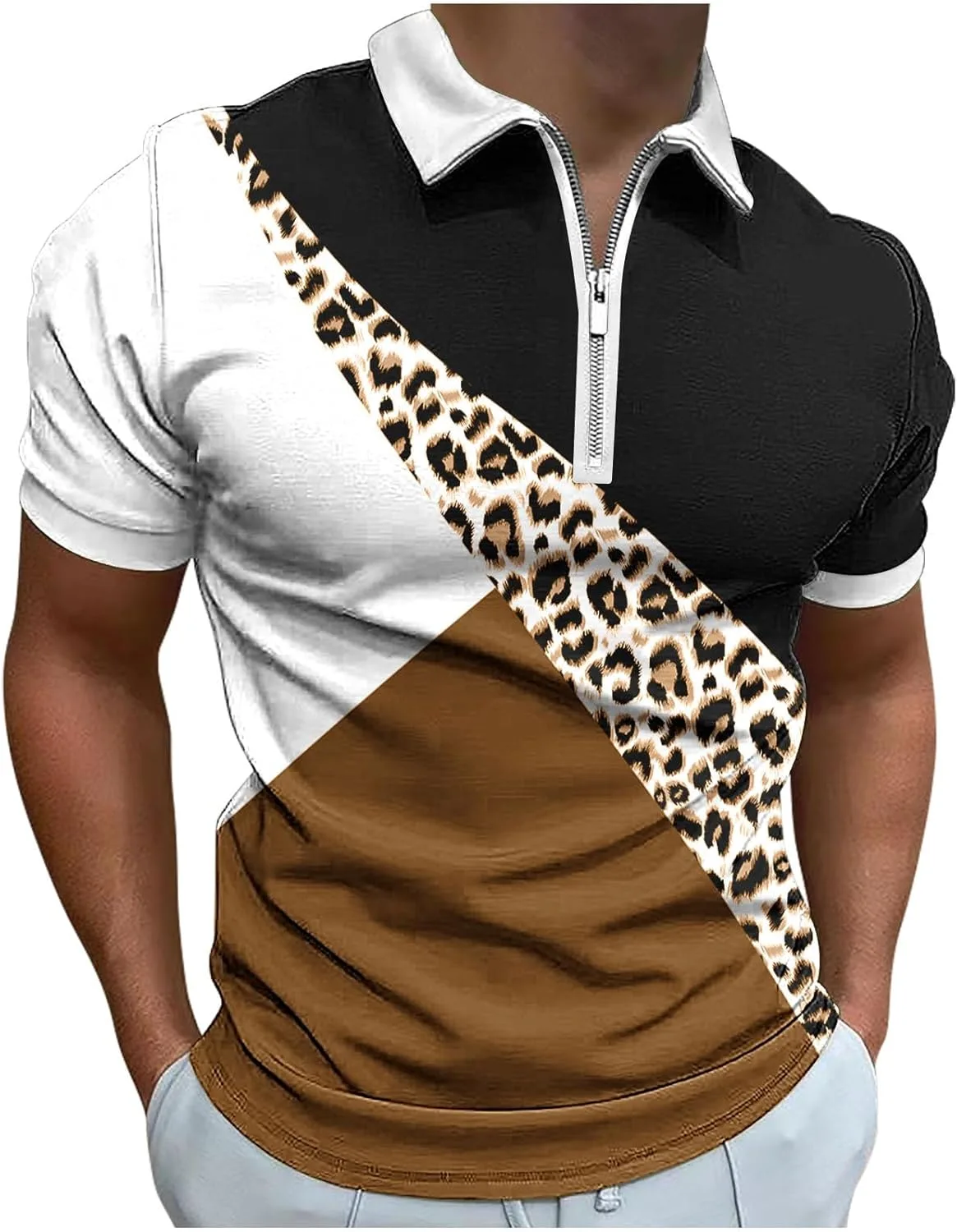 Мужская поло с коротким рукавом и леопардовым принтом, Slim Fit
Мужская поло с коротким рукавом и леопардовым принтом, Slim Fit