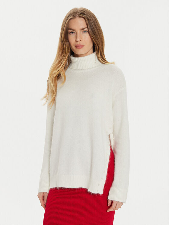 Свитер свободного кроя с высоким воротником Twinset, белый
Свитер свободного кроя с высоким воротником Twinset, белый