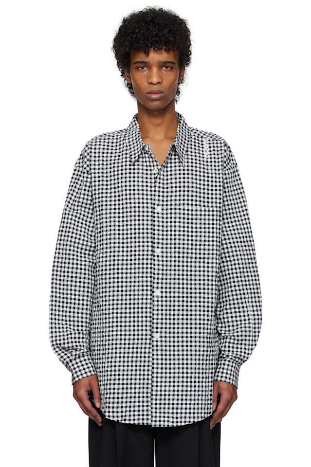 Гингемовая сорочка с длинным рукавом в стиле seersucker Marni, черный
Гингемовая сорочка с длинным рукавом в стиле seersucker Marni, черный
