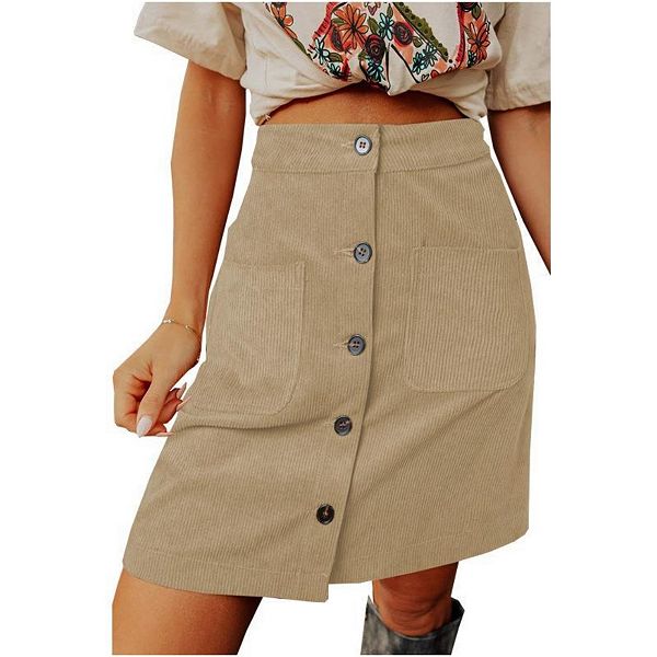 Женская вельветовая юбка-мини на пуговицах с высокой талией и карманами Yesfashion, Apricot
Женская вельветовая юбка-мини на пуговицах с высокой талией и карманами Yesfashion, Apricot