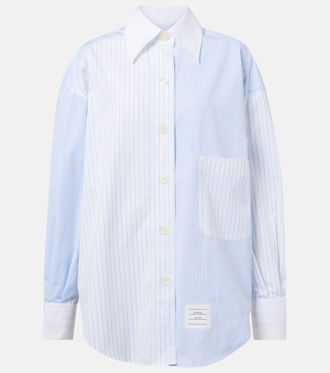 Рубашка из хлопкового поплина в тонкую полоску Thom Browne, светло-синий
Рубашка из хлопкового поплина в тонкую полоску Thom Browne, светло-синий