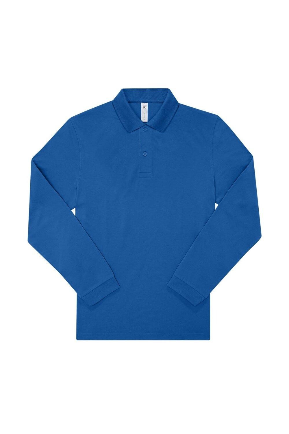 Моя рубашка поло с длинными рукавами B&C, синий 
Моя рубашка поло с длинными рукавами B&C, синий