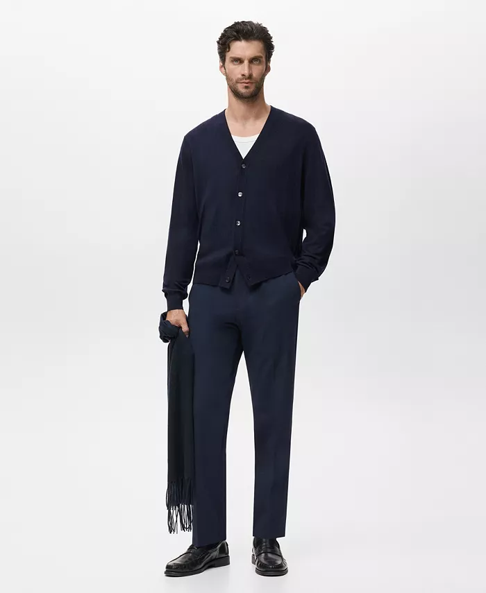 Мужской кардиган из мериносовой шерсти Mango, черный
Мужской кардиган из мериносовой шерсти Mango, черный