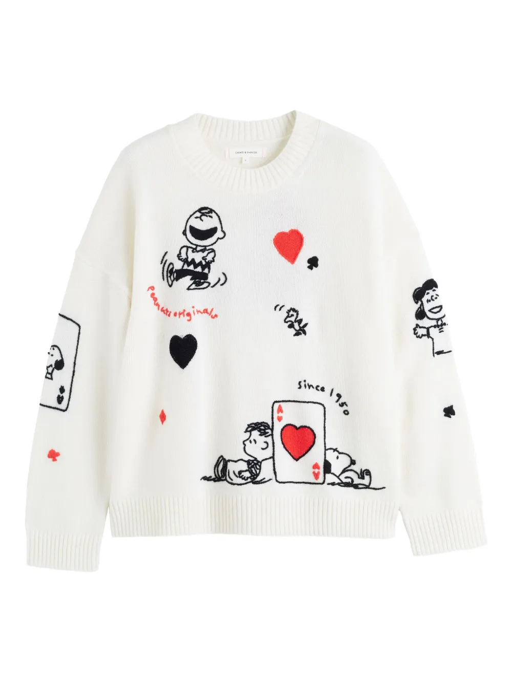 Свитер с круглым вырезом из коллаборации с Peanuts Chinti & Parker, нейтральный
Свитер с круглым вырезом из коллаборации с Peanuts Chinti & Parker, нейтральный