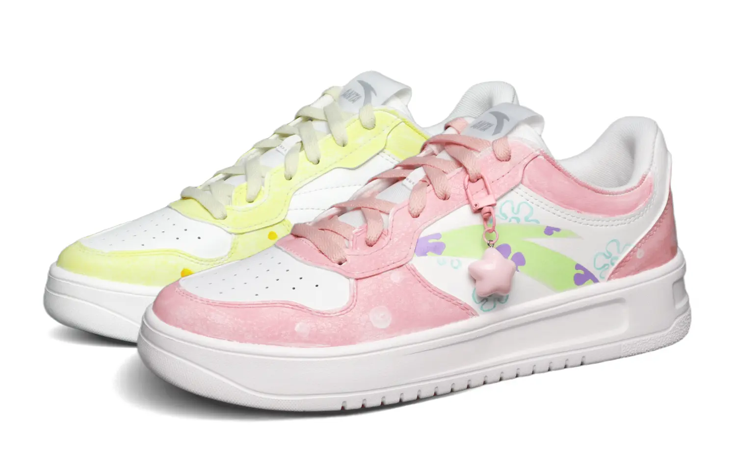 ANTA Скользостойкие амортизирующие низкие скейтбордские кроссовки Men's Pink Yellow Mismatched
ANTA Скользостойкие амортизирующие низкие скейтбордские кроссовки Men's Pink Yellow Mismatched