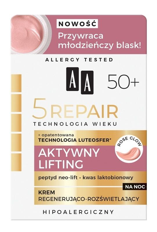 AA Technologia Wieku 5 Repair 50+ крем для лица на ночь, 50 ml
AA Technologia Wieku 5 Repair 50+ крем для лица на ночь, 50 ml