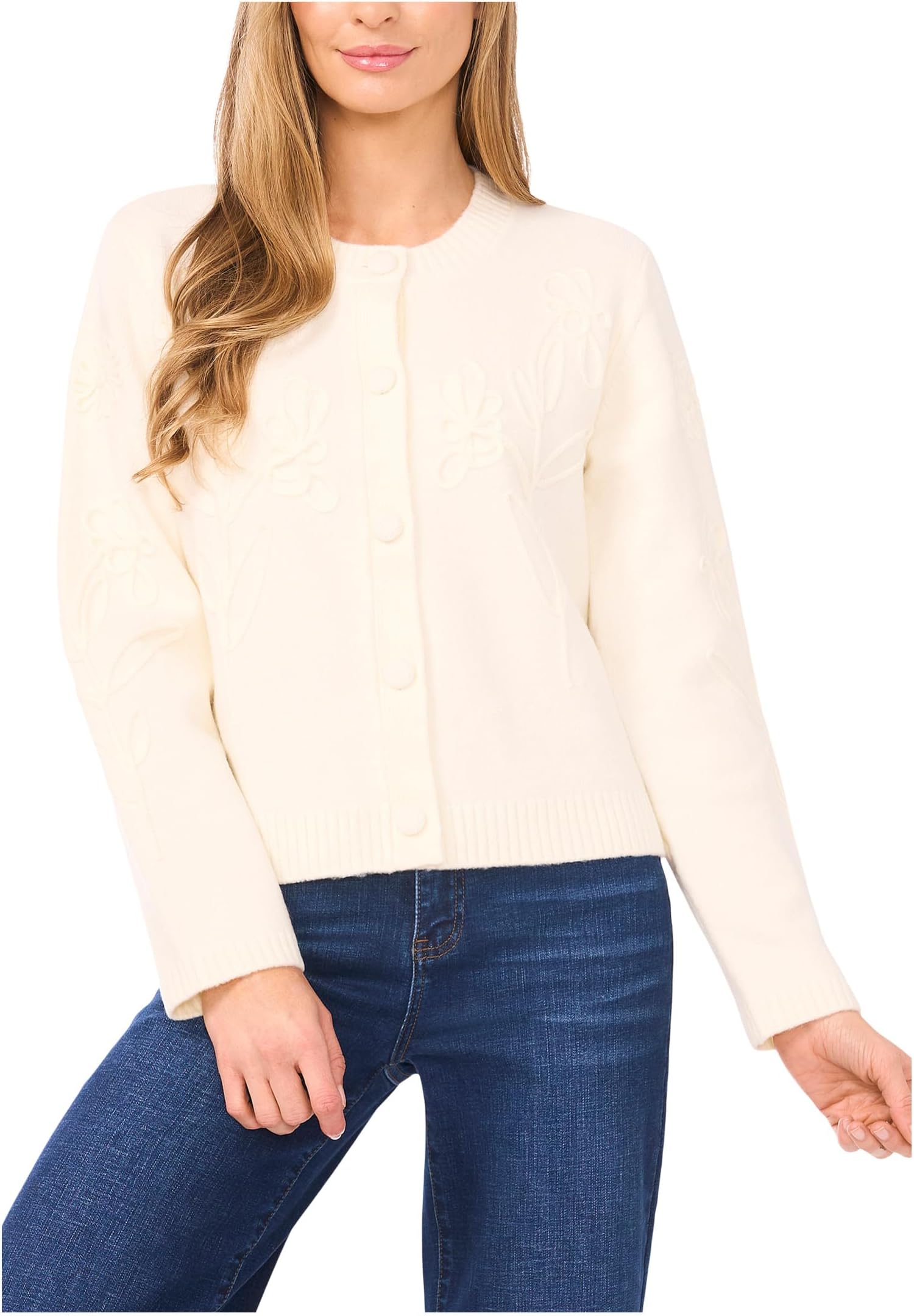Свитер CeCe Women's Floral Embrodiery Cardigan, Buttercream
Свитер CeCe Women's Floral Embrodiery Cardigan, Buttercream