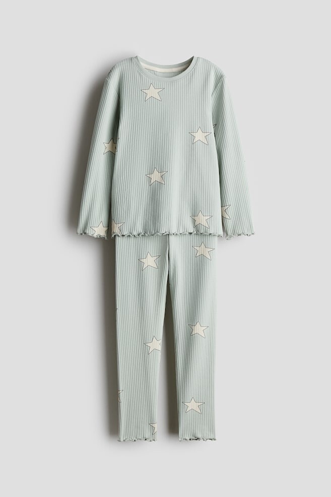 Хлопковая пижама в рубчик H&M, бирюзовый
Хлопковая пижама в рубчик H&M, бирюзовый