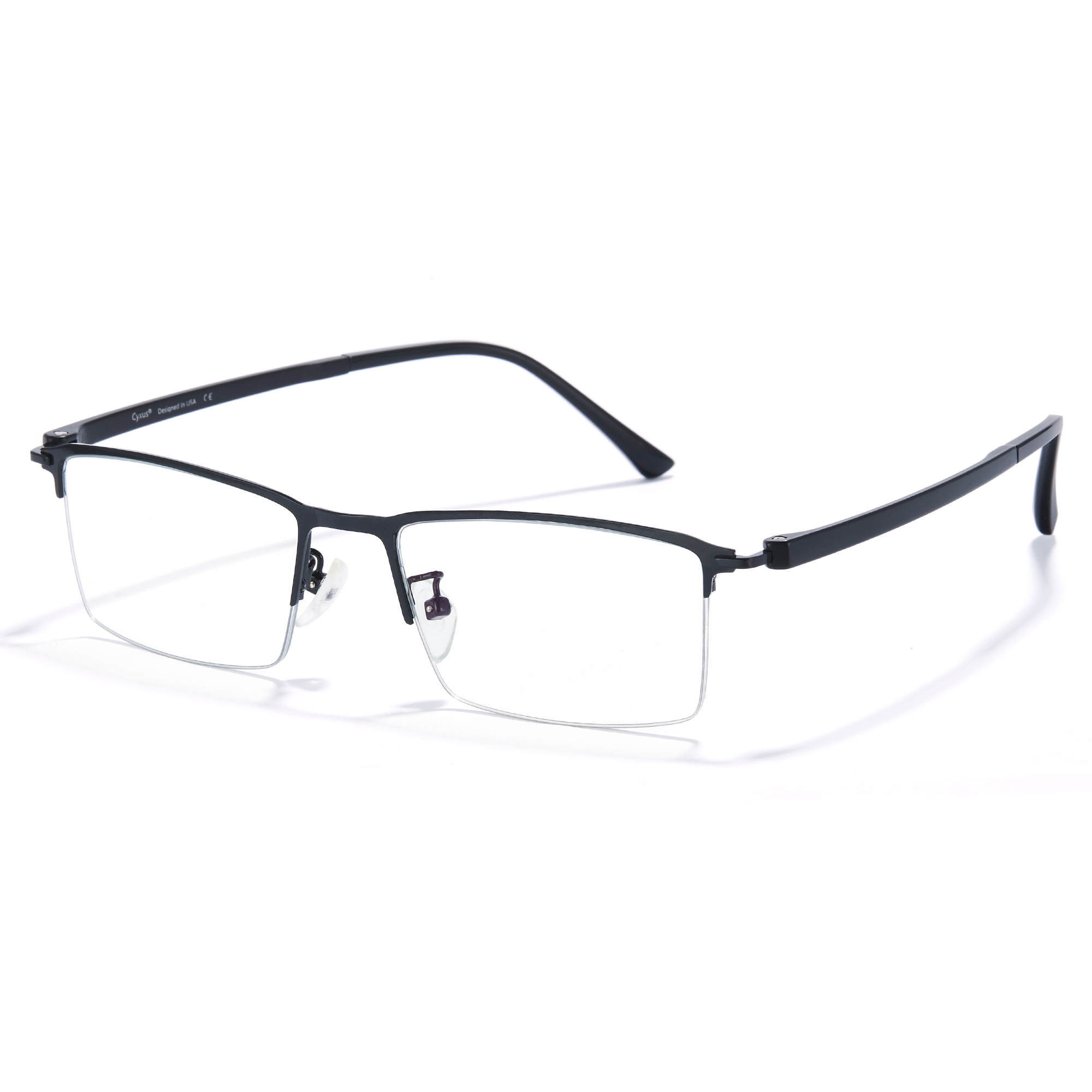 CYXUS Прямоугольная оправа для очков из нержавеющей стали PPSU унисекс, Glossy black T01 
CYXUS Прямоугольная оправа для очков из нержавеющей стали PPSU унисекс, Glossy black T01