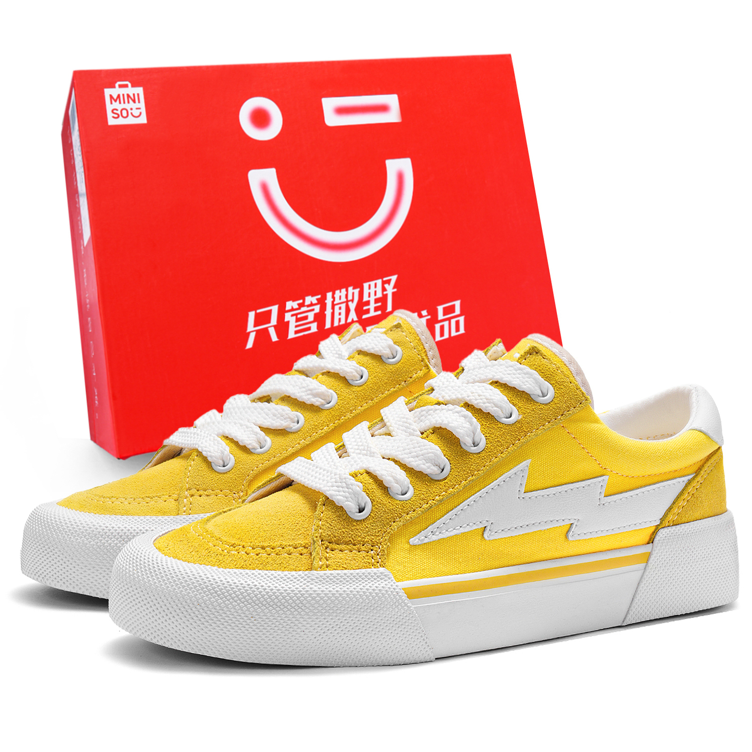 MINISO Молния возмездия шторм коллекция лоу-топ скейтборд обувь унисекс белый желтый, цвет White Yellow
MINISO Молния возмездия шторм коллекция лоу-топ скейтборд обувь унисекс белый желтый, цвет White Yellow
