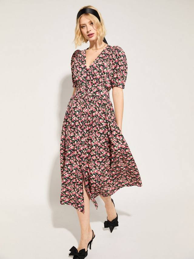 Платье миди с цветочным узором из холли Baukjen, черный/разноцветный
Платье миди с цветочным узором из холли Baukjen, черный/разноцветный