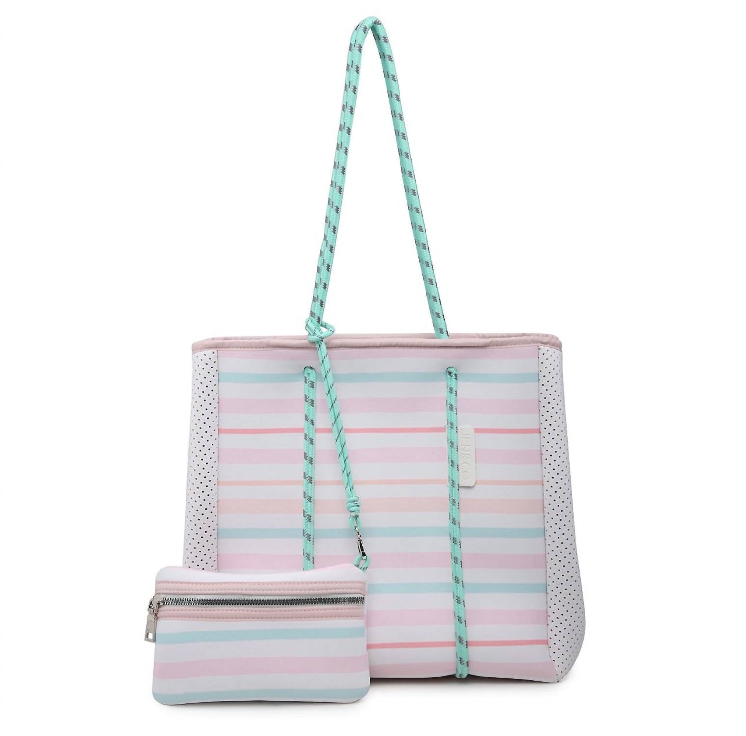 Многофункциональная сумка-тоут и чехол из неопрена Meribella в разноцветную полоску Jen & Co., цвет multi stripe
Многофункциональная сумка-тоут и чехол из неопрена Meribella в разноцветную полоску Jen & Co., цвет multi stripe