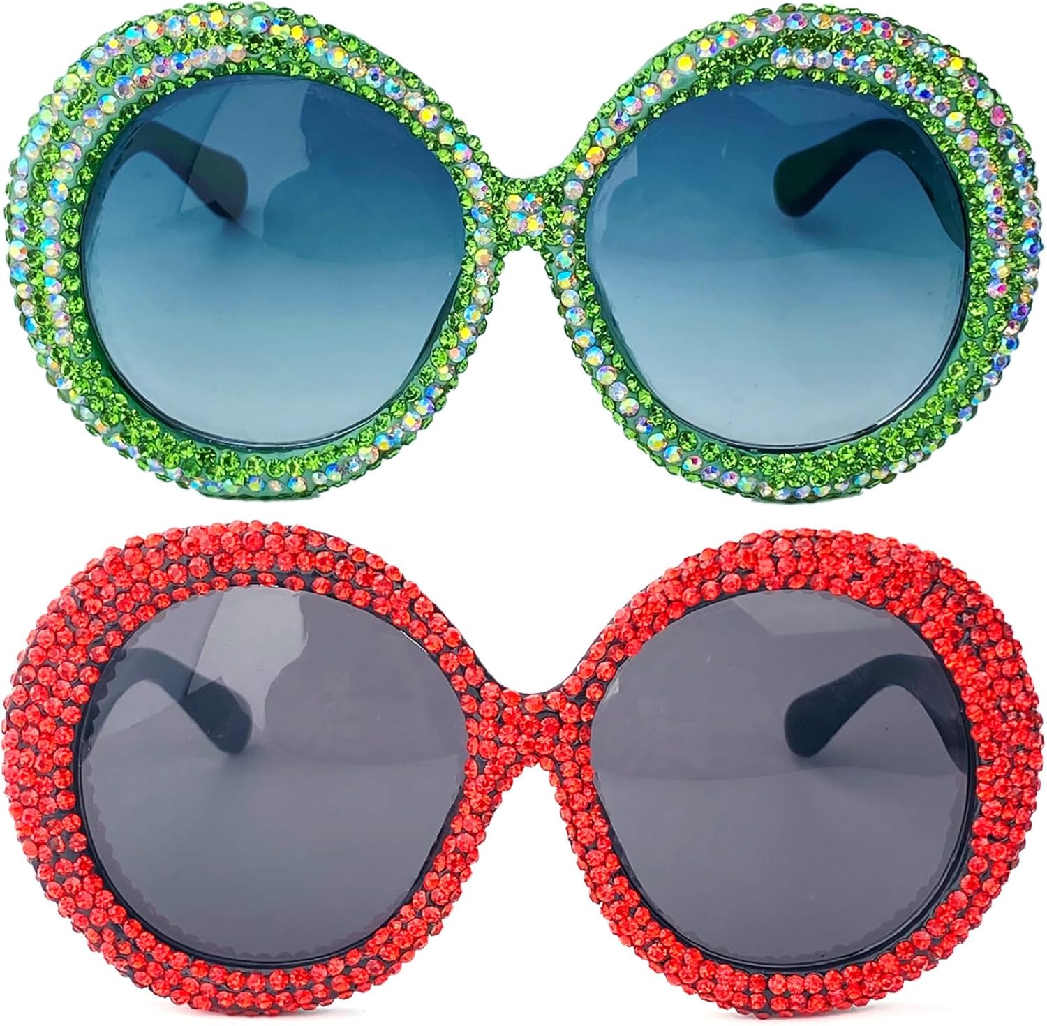 Крупные солнцезащитные очки для женщин с круглыми бриллиантами и стразами, винтажный стиль 90-х, большая оправа, защита от УФ-излучения UV 400, блестящие солнцезащитные очки mincl, 2pcs-green&black
Крупные солнцезащитные очки для женщин с круглыми бриллиантами и стразами, винтажный стиль 90-х, большая оправа, защита от УФ-излучения UV 400, блестящие солнцезащитные очки mincl, 2pcs-green&black
