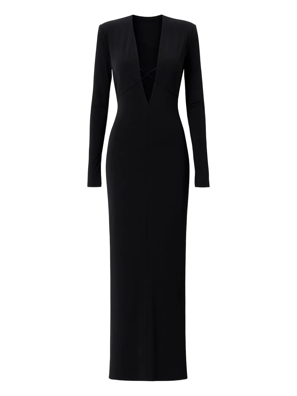 Платье Lara с глубоким вырезом и длинными рукавами Amazuìn, черный 
Платье Lara с глубоким вырезом и длинными рукавами Amazuìn, черный