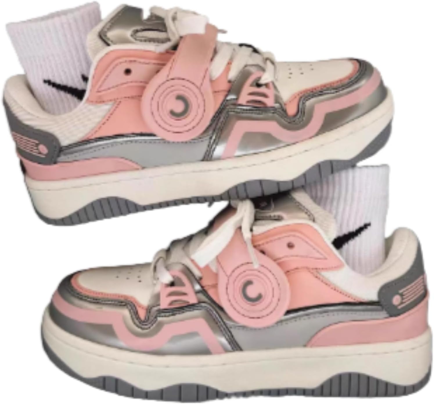 Кроссовки с толстой подошвой с отделением для наушников, ретро-цветовой блок, шнуровка, для женщин и мужчин, дышащие повседневные спортивные кроссовки из холста Zqw, розовый
Кроссовки с толстой подошвой с отделением для наушников, ретро-цветовой блок, шнуровка, для женщин и мужчин, дышащие повседневные спортивные кроссовки из холста Zqw, розовый