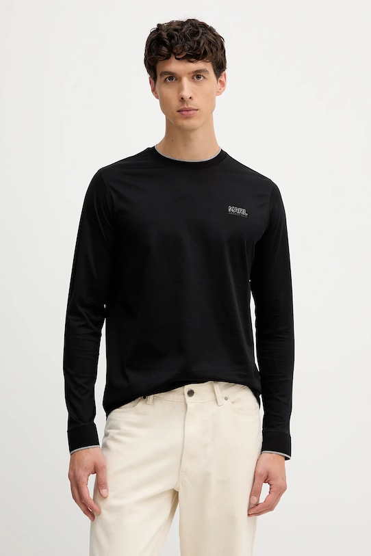 Хлопковый лонгслив Karl Lagerfeld, черный
Хлопковый лонгслив Karl Lagerfeld, черный