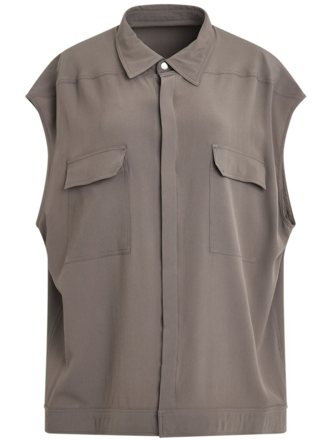 Рубашка без рукавов с классическим воротником от Rick Owens, серый
Рубашка без рукавов с классическим воротником от Rick Owens, серый