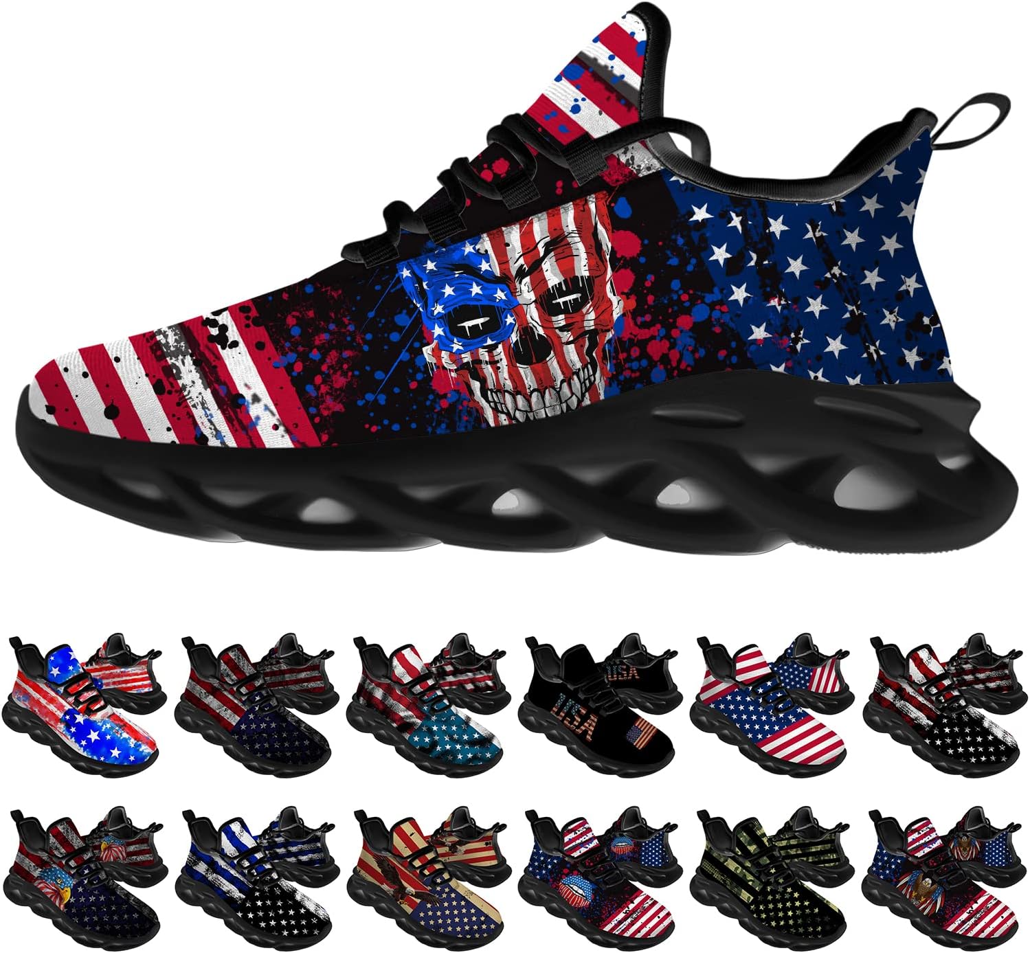Кроссовки Ciadoon с американским флагом для мужчин и женщин, спортивные кроссовки для бега, ходьбы и тенниса, подарки для мальчиков и девочек, красный/синий
Кроссовки Ciadoon с американским флагом для мужчин и женщин, спортивные кроссовки для бега, ходьбы и тенниса, подарки для мальчиков и девочек, красный/синий