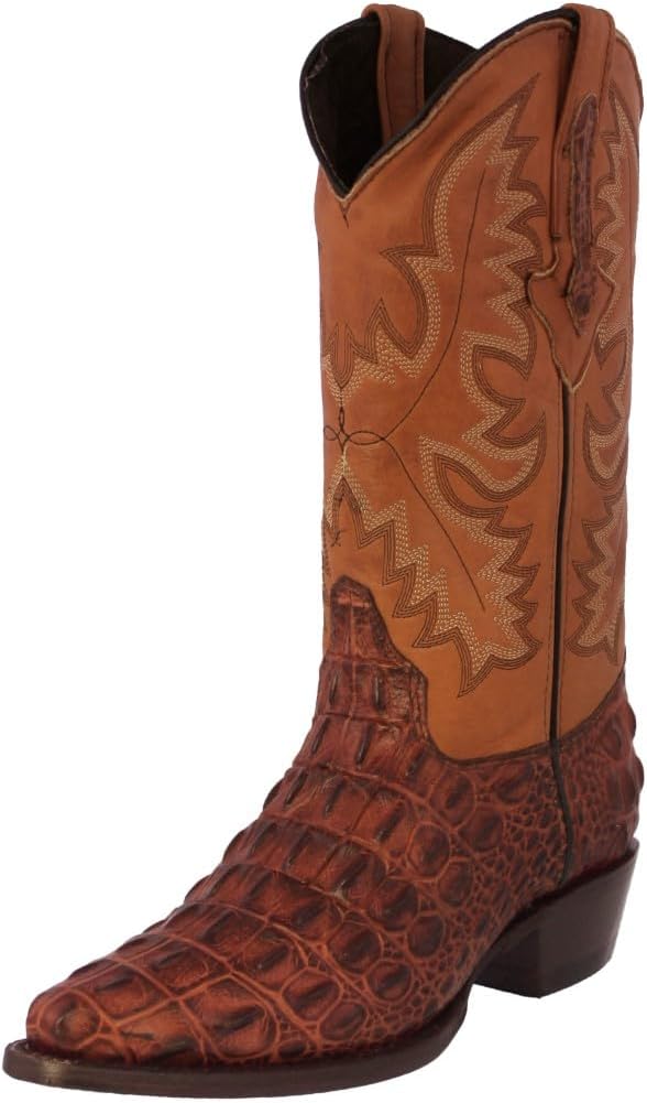 Мужские ковбойские сапоги El Presidente Mens Western из кожи коньячного цвета с рисунком под аллигатора и носком J
Мужские ковбойские сапоги El Presidente Mens Western из кожи коньячного цвета с рисунком под аллигатора и носком J