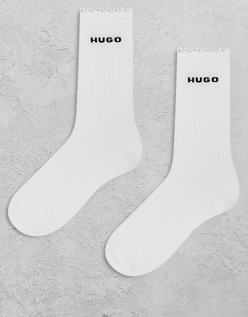 Носки Hugo Red, 2 пары, белые, с оборкой по краю
Носки Hugo Red, 2 пары, белые, с оборкой по краю