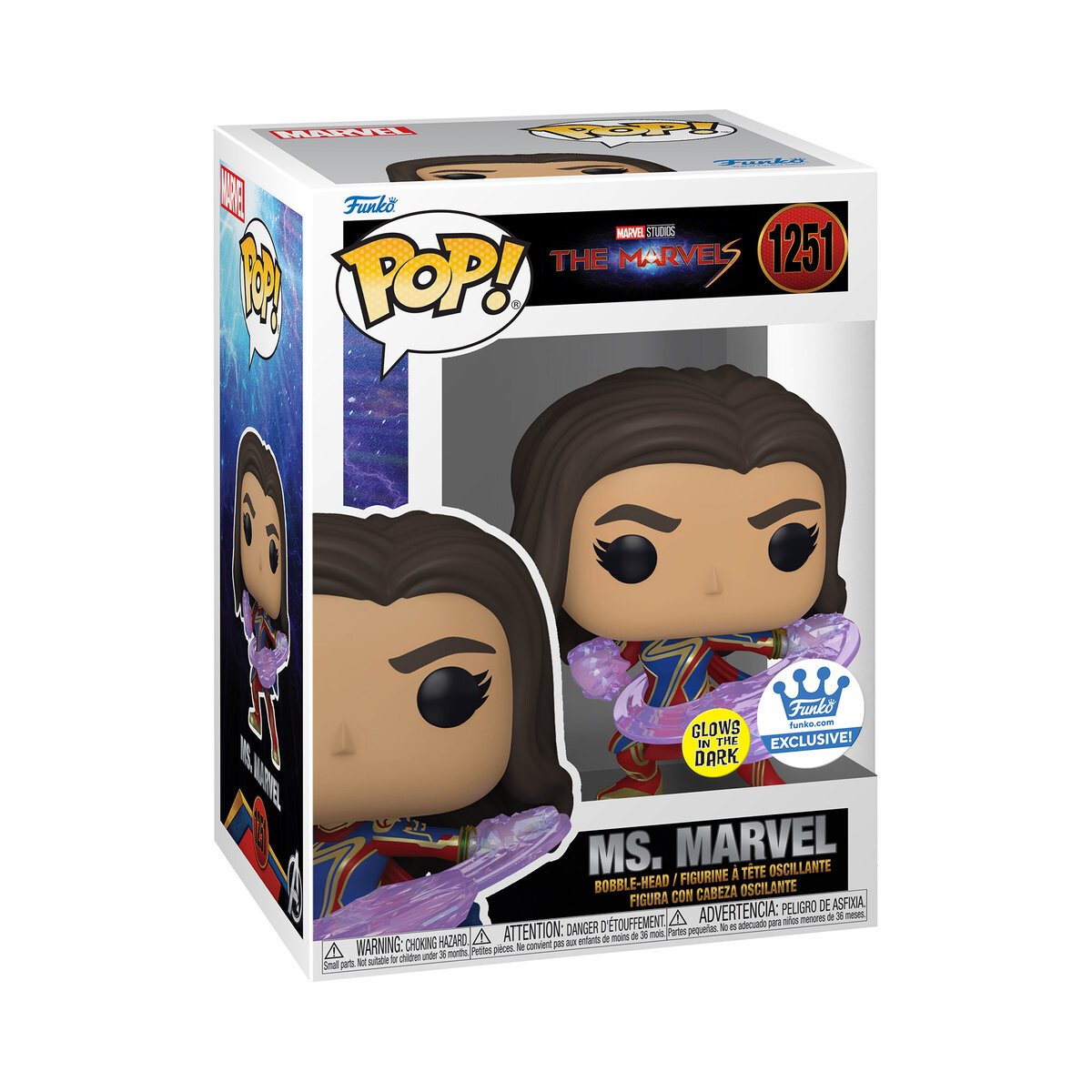 Funko POP! Марвел, коллекционная фигурка, The Marvels, Ms Marvel, Glow, 1251
Funko POP! Марвел, коллекционная фигурка, The Marvels, Ms Marvel, Glow, 1251