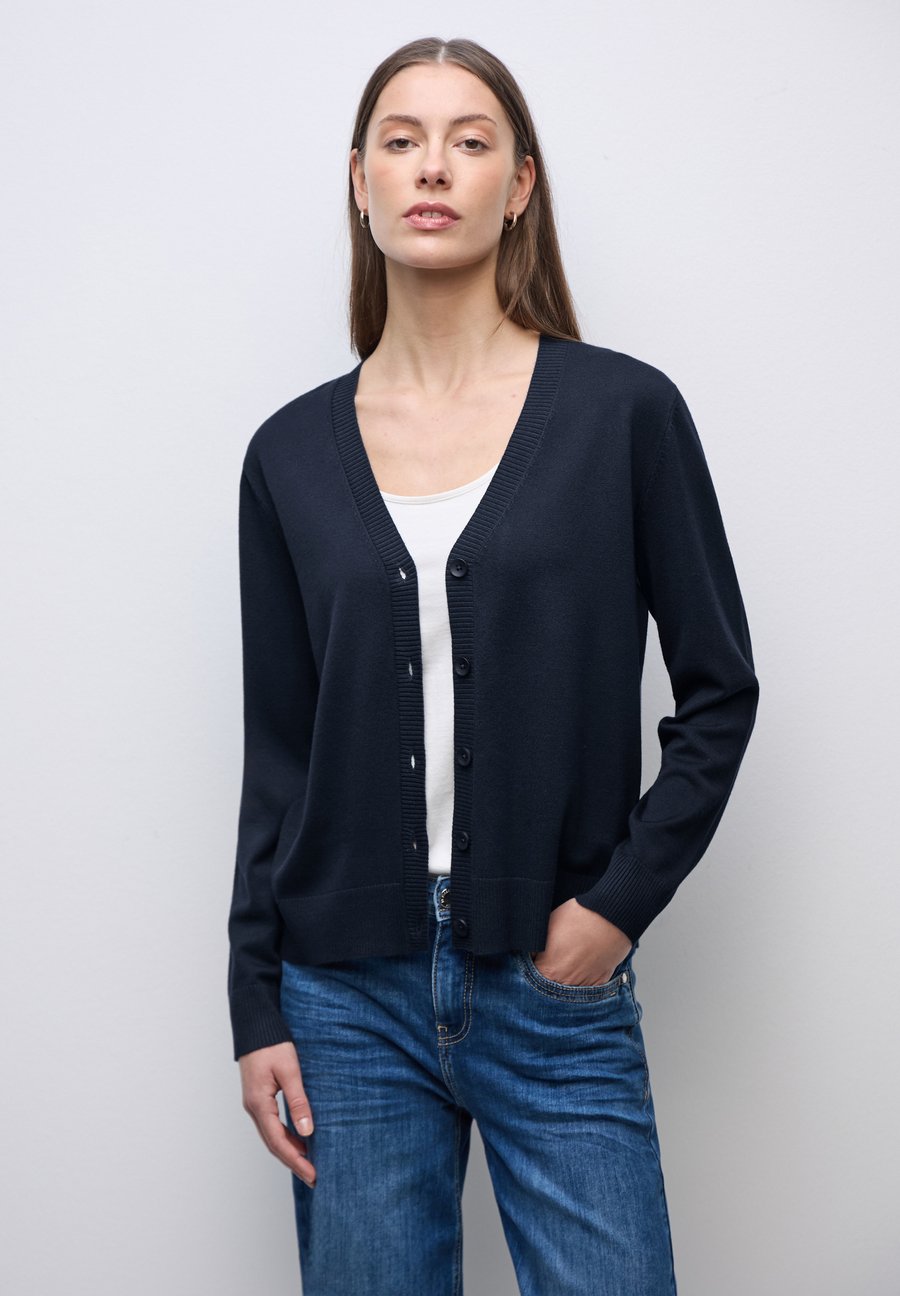 Кардиган Street One MIT V-AUSSCHNITT, Blau/Dark Blue
Кардиган Street One MIT V-AUSSCHNITT, Blau/Dark Blue