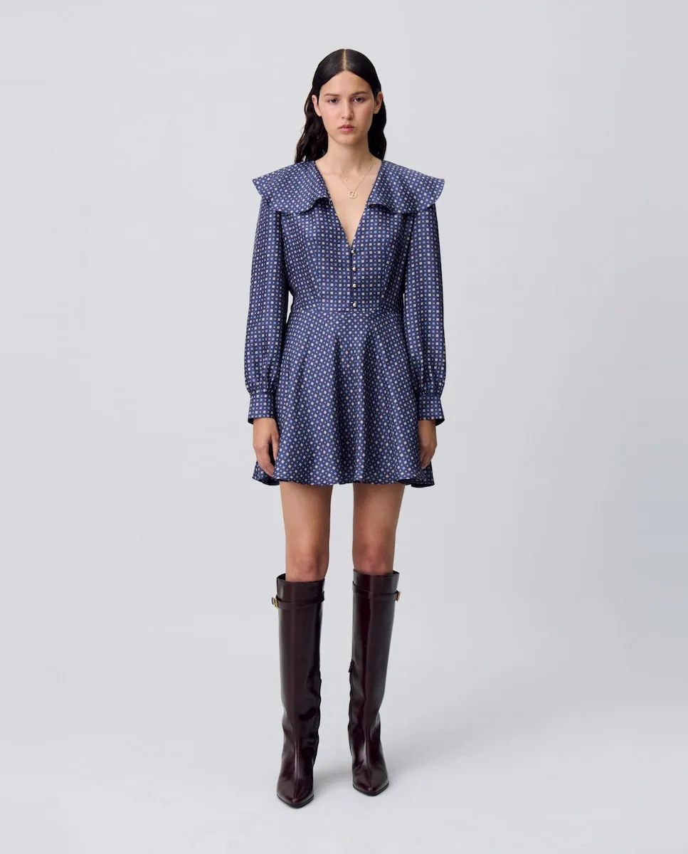 Короткое платье из принтованного шелка Claudie Pierlot, темно-синий
Короткое платье из принтованного шелка Claudie Pierlot, темно-синий