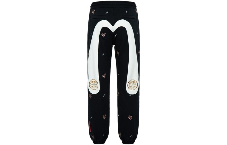 Трикотажные спортивные штаны мужские черные Evisu, черный 
Трикотажные спортивные штаны мужские черные Evisu, черный