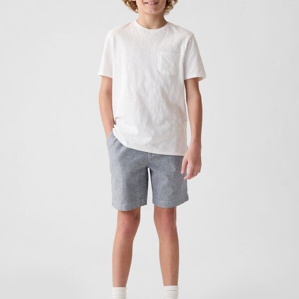 Шорты-Бермуды из льна и вискозы с эластичной талией Gap, серый
Шорты-Бермуды из льна и вискозы с эластичной талией Gap, серый