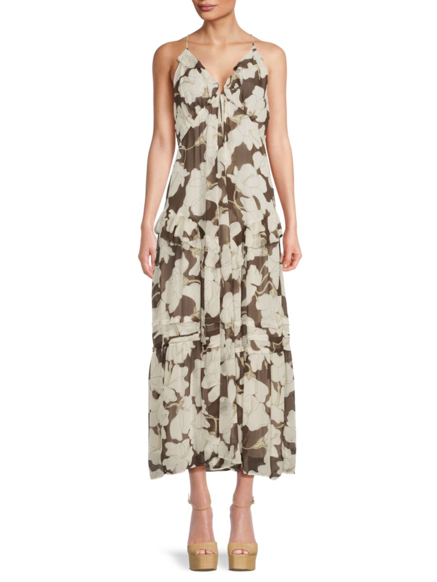 Платье миди с цветочным принтом и оборками Boa Rails, цвет Mocha Floral
Платье миди с цветочным принтом и оборками Boa Rails, цвет Mocha Floral