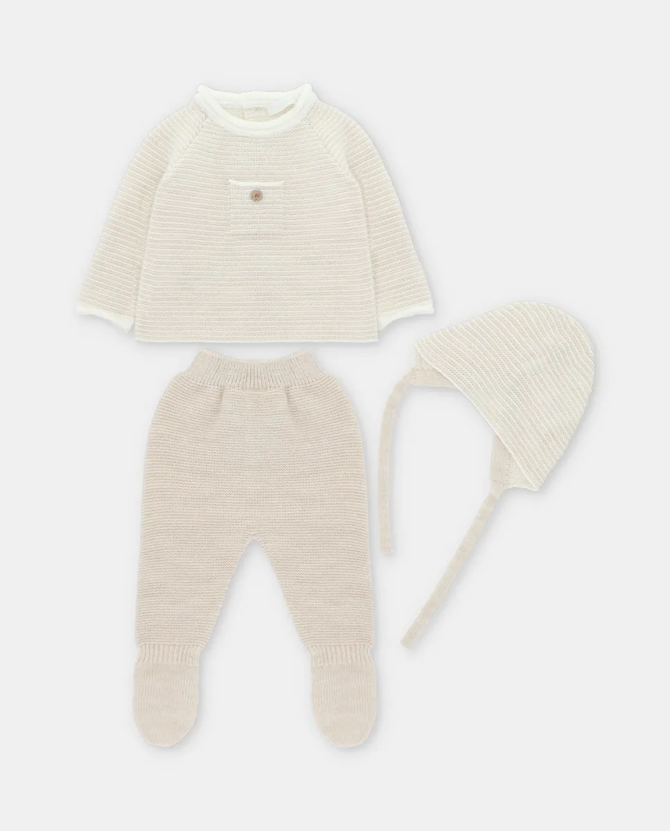 Набор для малыша из 3 предметов вязаный Martín Aranda, светло-коричневый
Набор для малыша из 3 предметов вязаный Martín Aranda, светло-коричневый